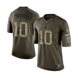 New York Giants #10 Eli Manning army green[ Limited Salute To Service]