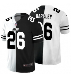 New York Giants #26 Saquon Barkley Black White Limited Split Fashion Football Jersey