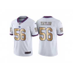 New York Giants #56 Lawrence Taylor White Gold Limited Special Color Rush Jersey