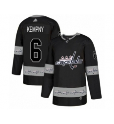 Washington Capitals #6 Michal Kempny Authentic Black Team Logo Fashion NHL Jersey