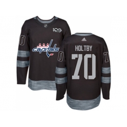 Washington Capitals #70 Braden Holtby Black 1917-2017 100th Anniversary Stitched NHL Jersey Washington Capitals #70 Braden Holtby Black 1917-2017 100th Anniversary Stitched NHL Jersey