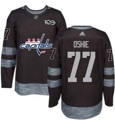 Washington Capitals #77 T.J. Oshie Premier Black 1917-2017 100th Anniversary NHL Jersey