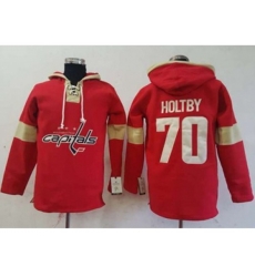 Washington Capitals #70 Braden Holtby Red Pullover Hoodie Stitched NHL Jersey