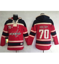 Washington Capitals #70 Braden Holtby Red Sawyer Hooded Sweatshirt Stitched NHL Jersey