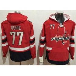 Washington Capitals #77 T.J Oshie Red Name & Number Pullover NHL Hoodie Washington Capitals #77 T.J Oshie Red Name & Number Pullover NHL Hoodie