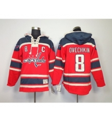 Washington Capitals #8 Alex Ovechkin Red [pullover hooded sweatshirt patch c]