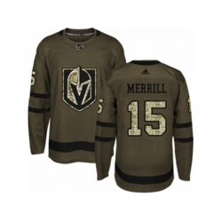 Vegas Golden Knights #15 Jon Merrill Authentic Green Salute to Service NHL Jersey Vegas Golden Knights #15 Jon Merrill Authentic Green Salute to Service NHL Jersey