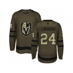 Vegas Golden Knights #24 Oscar Lindberg Authentic Green Salute to Service NHL Jersey Vegas Golden Knights #24 Oscar Lindberg Authentic Green Salute to Service NHL Jersey