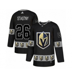 Vegas Golden Knights #26 Paul Stastny Authentic Black Team Logo Fashion NHL Jersey