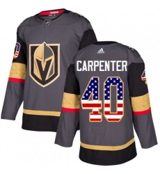 Vegas Golden Knights #40 Ryan Carpenter Authentic Gray USA Flag Fashion NHL Jersey