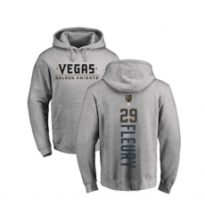 Vegas Golden Knights #29 Marc-Andre Fleury Gray Backer Pullover Hoodie