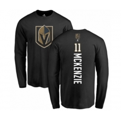 Vegas Golden Knights #11 Curtis McKenzie Black Backer Long Sleeve T-Shirt