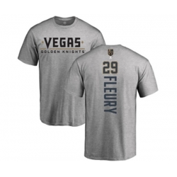 Vegas Golden Knights #29 Marc-Andre Fleury Gray Backer T-Shirt