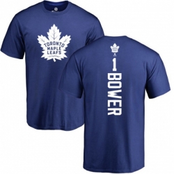 Toronto Maple Leafs #1 Johnny Bower Royal Blue Backer T-Shirt Toronto Maple Leafs #1 Johnny Bower Royal Blue Backer T-Shirt