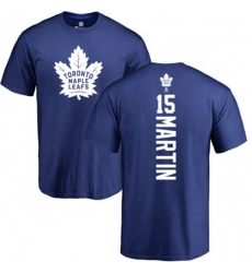 Toronto Maple Leafs #15 Matt Martin Royal Blue Backer T-Shirt