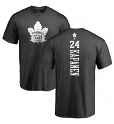 Toronto Maple Leafs #24 Kasperi Kapanen Charcoal One Color Backer T-Shirt