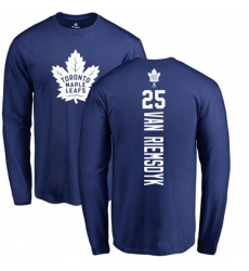 Toronto Maple Leafs #25 James Van Riemsdyk Royal Blue Backer Long Sleeve T-Shirt