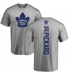Toronto Maple Leafs #31 Calvin Pickard Ash Backer T-Shirt