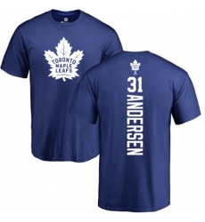 Toronto Maple Leafs #31 Frederik Andersen Royal Blue Backer T-Shirt
