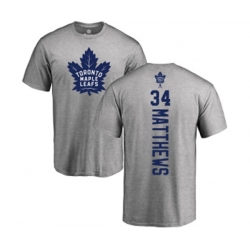 Toronto Maple Leafs #34 Auston Matthews Ash Backer T-Shirt Toronto Maple Leafs #34 Auston Matthews Ash Backer T-Shirt