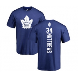 Toronto Maple Leafs #34 Auston Matthews Royal Blue Backer T-Shirt Toronto Maple Leafs #34 Auston Matthews Royal Blue Backer T-Shirt