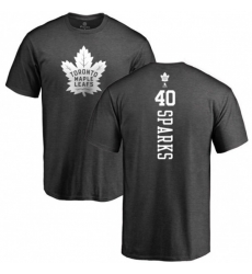 Toronto Maple Leafs #40 Garret Sparks Charcoal One Color Backer T-Shirt