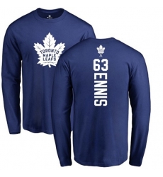 Toronto Maple Leafs #63 Tyler Ennis Royal Blue Backer Long Sleeve T-Shirt