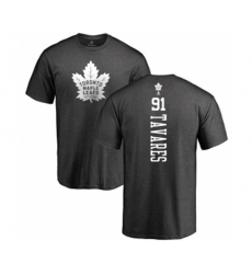 Toronto Maple Leafs #91 John Tavares Charcoal One Color Backer T-Shirt