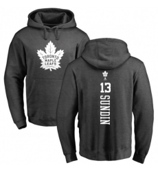 Toronto Maple Leafs #13 Mats Sundin Charcoal One Color Backer Pullover Hoodie