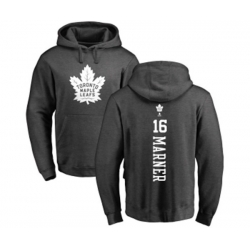 Toronto Maple Leafs #16 Mitchell Marner Charcoal One Color Backer Pullover Hoodie Toronto Maple Leafs #16 Mitchell Marner Charcoal One Color Backer Pullover Hoodie