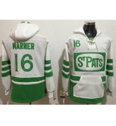 Toronto Maple Leafs #16 Mitchell Marner White Green St. Patricks Day Pullover NHL Hoodie