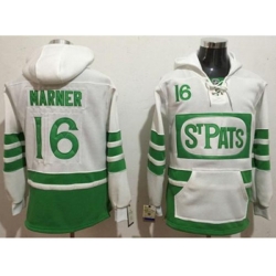 Toronto Maple Leafs #16 Mitchell Marner White Green St. Patricks Day Pullover NHL Hoodie Toronto Maple Leafs #16 Mitchell Marner White Green St. Patricks Day Pullover NHL Hoodie