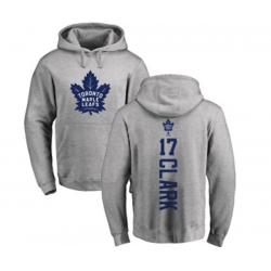 Toronto Maple Leafs #17 Wendel Clark Ash Backer Pullover Hoodie Toronto Maple Leafs #17 Wendel Clark Ash Backer Pullover Hoodie
