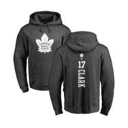 Toronto Maple Leafs #17 Wendel Clark Charcoal One Color Backer Pullover Hoodie Toronto Maple Leafs #17 Wendel Clark Charcoal One Color Backer Pullover Hoodie