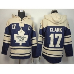 Toronto Maple Leafs #17 Wendel Clark blue-cream [pullover hooded sweatshirt][patch C]