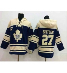 Toronto Maple Leafs #27 Darryl Sittler blue-cream [pullover hooded sweatshirt]