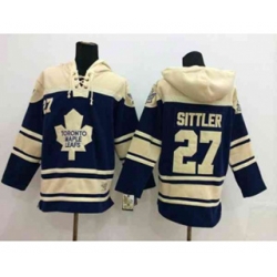 Toronto Maple Leafs #27 Darryl Sittler blue-cream [pullover hooded sweatshirt]