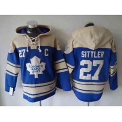 Toronto Maple Leafs #27 Darryl Sittler blue-cream [pullover hooded sweatshirt][patch C]