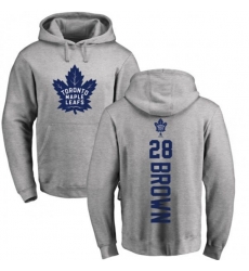 Toronto Maple Leafs #28 Connor Brown Ash Backer Pullover Hoodie