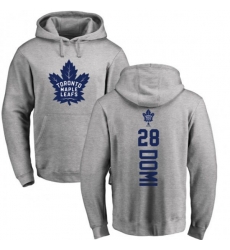 Toronto Maple Leafs #28 Tie Domi Ash Backer Pullover Hoodie