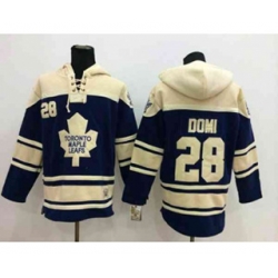 Toronto Maple Leafs #28 Tie Domi blue-cream [pullover hooded sweatshirt]