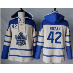 Toronto Maple Leafs #42 Tyler Bozak Cream Sawyer Hooded Sweatshirt Stitched NHL Jersey Toronto Maple Leafs #42 Tyler Bozak Cream Sawyer Hooded Sweatshirt Stitched NHL Jersey