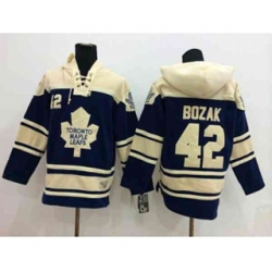 Toronto Maple Leafs #42 Tyler Bozak blue-cream [pullover hooded sweatshirt]