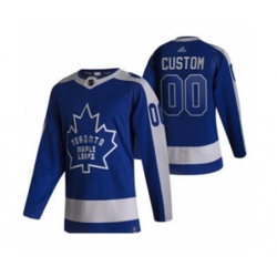 Toronto Maple Leafs Customized Blue 2020-21 Reverse Retro Alternate Hockey Jersey