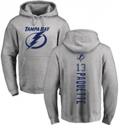 Tampa Bay Lightning #13 Cedric Paquette Ash Backer Pullover Hoodie Tampa Bay Lightning #13 Cedric Paquette Ash Backer Pullover Hoodie