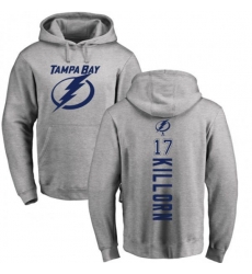 Tampa Bay Lightning #17 Alex Killorn Ash Backer Pullover Hoodie Tampa Bay Lightning #17 Alex Killorn Ash Backer Pullover Hoodie