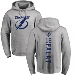 Tampa Bay Lightning #18 Ondrej Palat Ash Backer Pullover Hoodie Tampa Bay Lightning #18 Ondrej Palat Ash Backer Pullover Hoodie