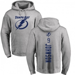 Tampa Bay Lightning #9 Tyler Johnson Ash Backer Pullover Hoodie Tampa Bay Lightning #9 Tyler Johnson Ash Backer Pullover Hoodie