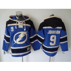 Tampa Bay Lightning #9 Tyler Johnson Blue Sawyer Hooded Sweatshirt Stitched jerseys Tampa Bay Lightning #9 Tyler Johnson Blue Sawyer Hooded Sweatshirt Stitched jerseys