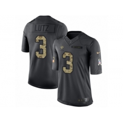 New Orleans Saints #3 Wil Lutz Limited Black 2016 Salute to Service NFL Jersey